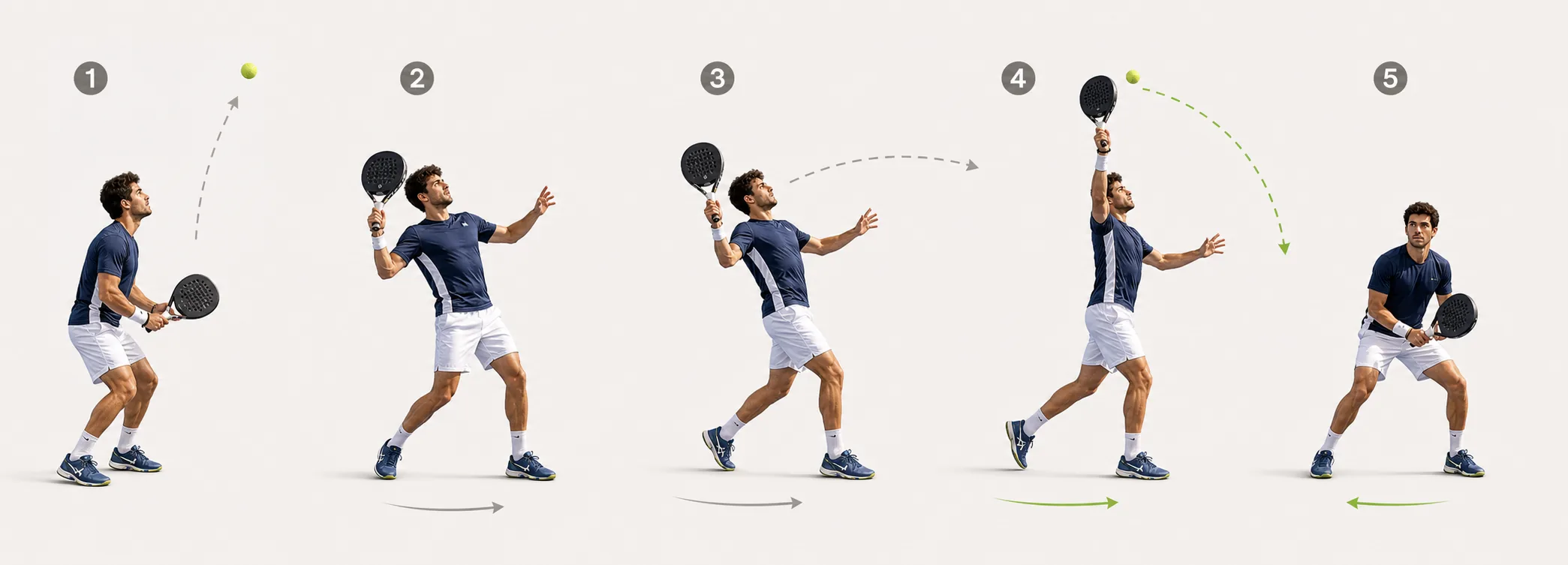 Five-step bandeja motion strip